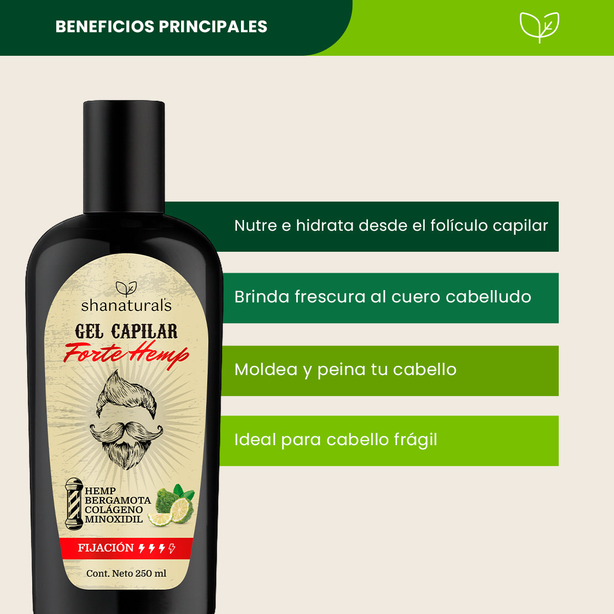 Gel Capilar Forte Hemp - Shanatural's