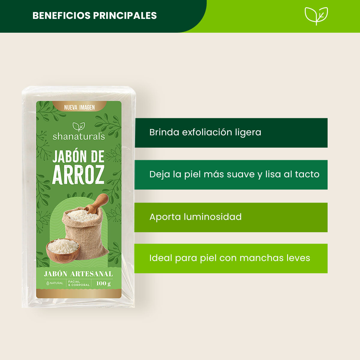 Jabón Arroz - Shanatural's