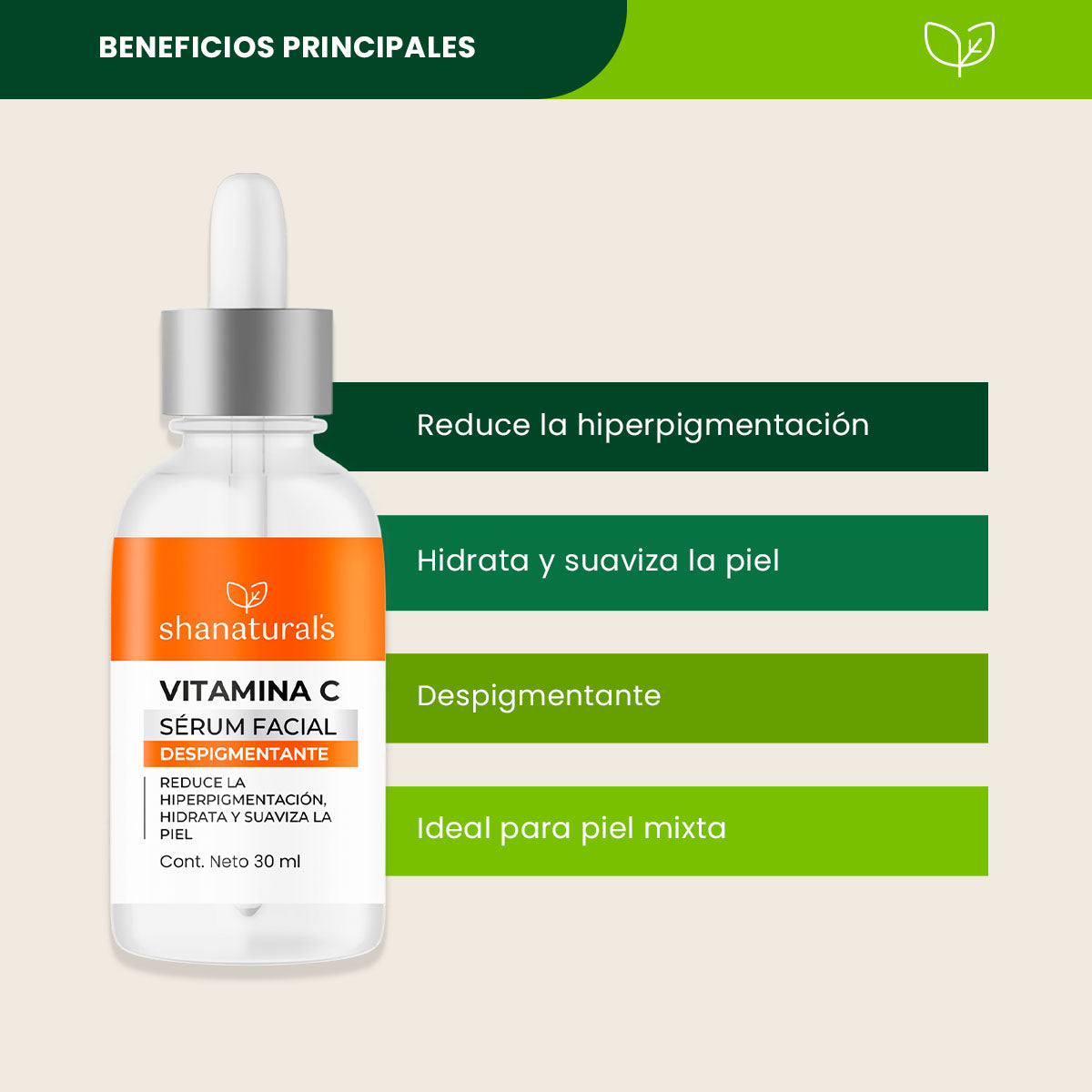 Sérum Facial Despigmentante - Shanatural's