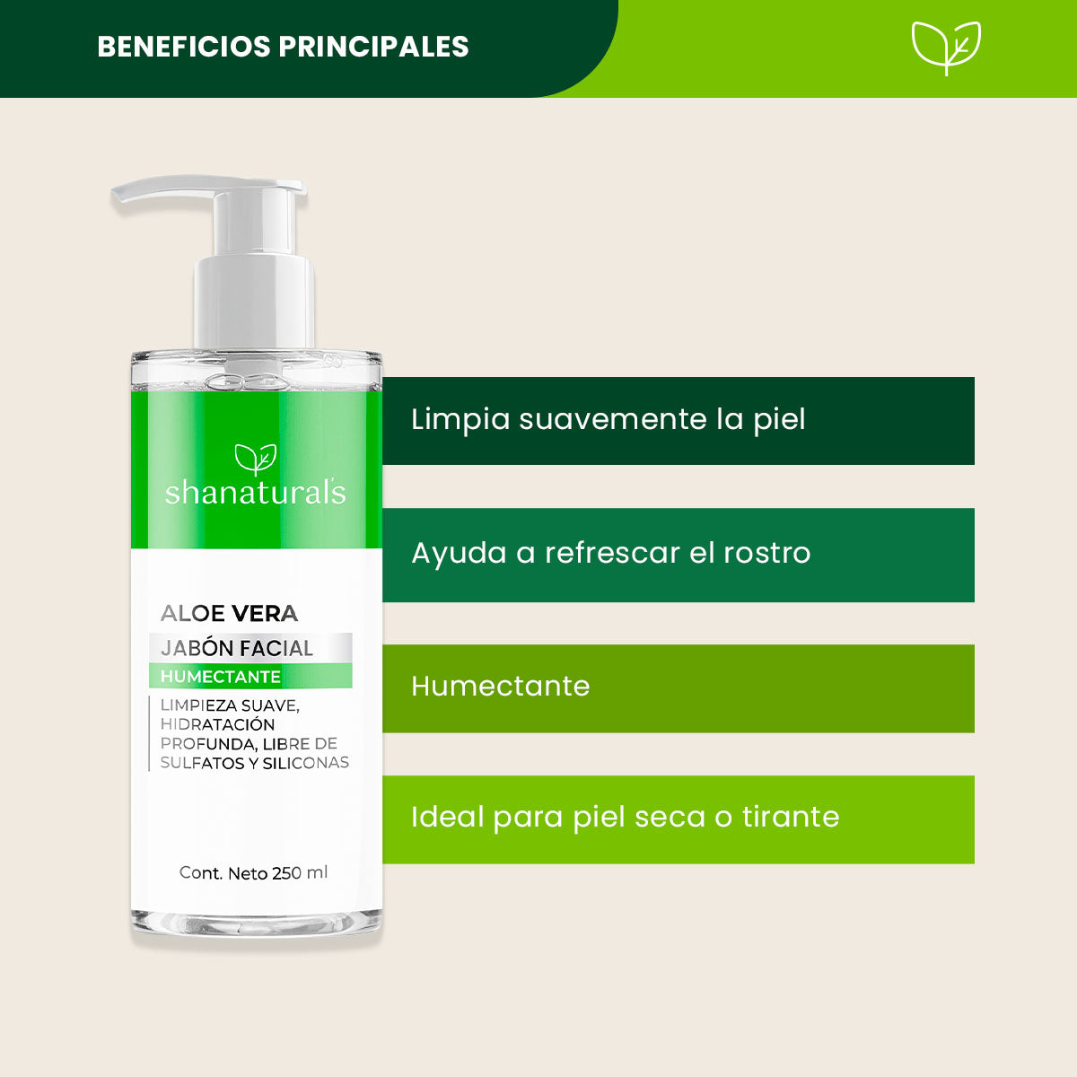 Jabón Facial Humectante - Shanatural's