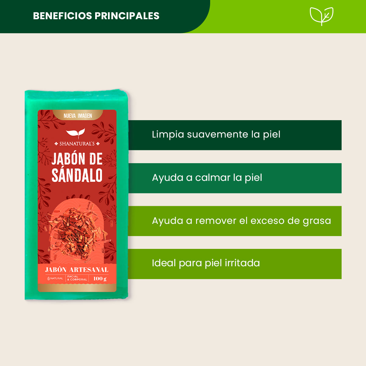 Jabón Sándalo - Shanatural's
