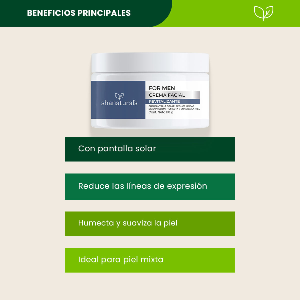 Crema Facial Revitalizante For Men- Shanatural's