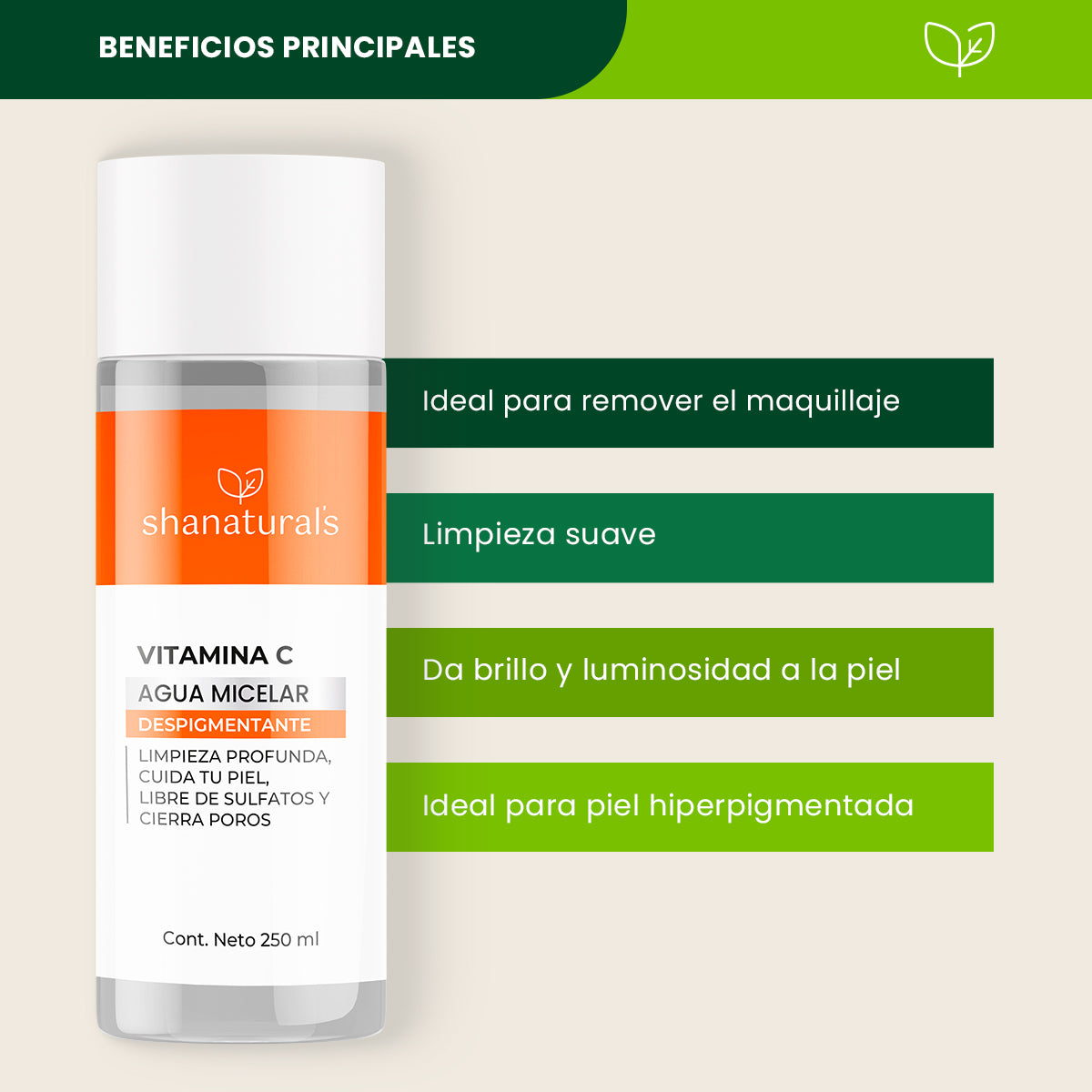 Agua Micelar Despigmentante - Shanatural's