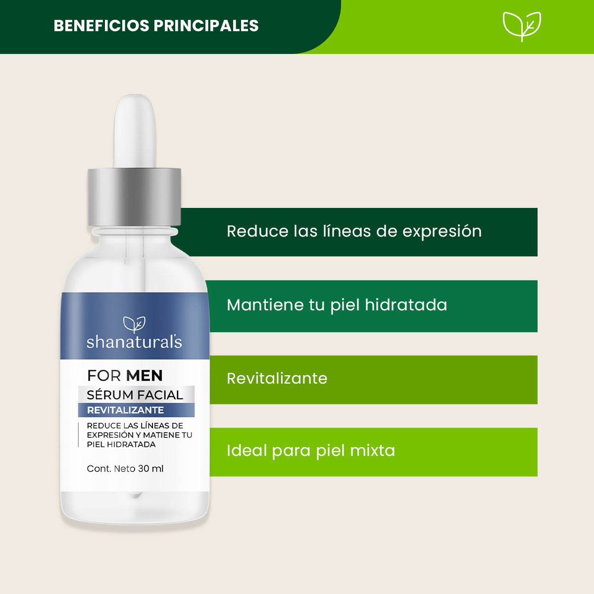 Sérum Facial For Men Revitalizante - Shanatural's