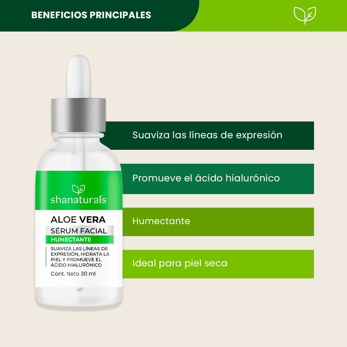 Sérum Facial Humectante - Shanatural's