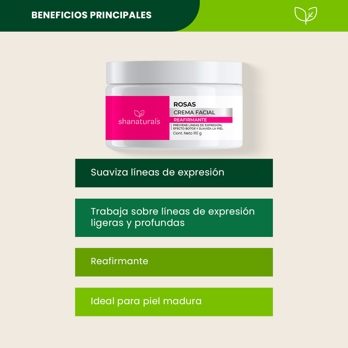 Crema Facial Reafirmante - Shanatural's