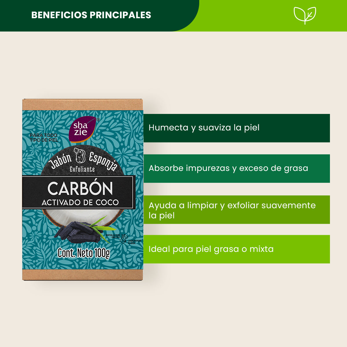 Jabón Esponja Carbón - Shanatural's