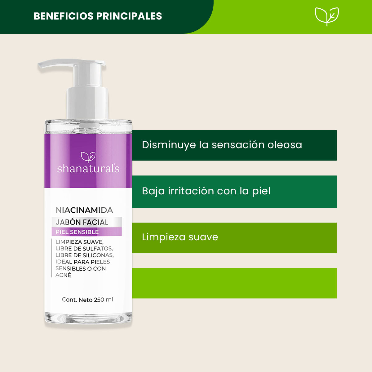 Jabón Facial Piel Sensible - Shanatural's