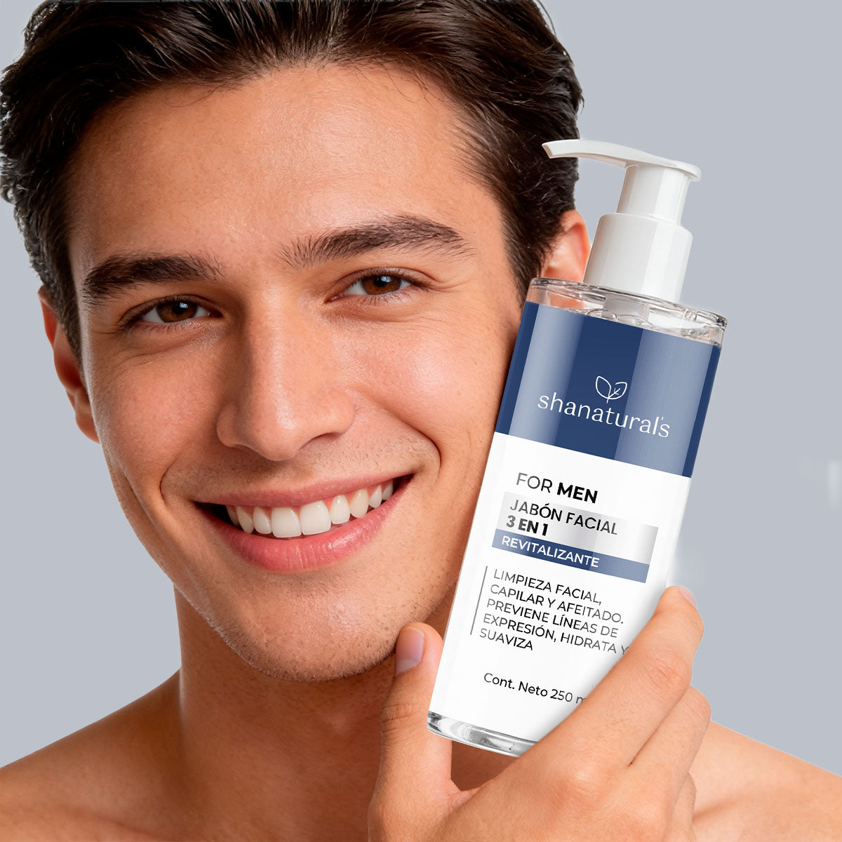 Jabón Facial 3 en 1 For Men Revitalizante - Shanatural's