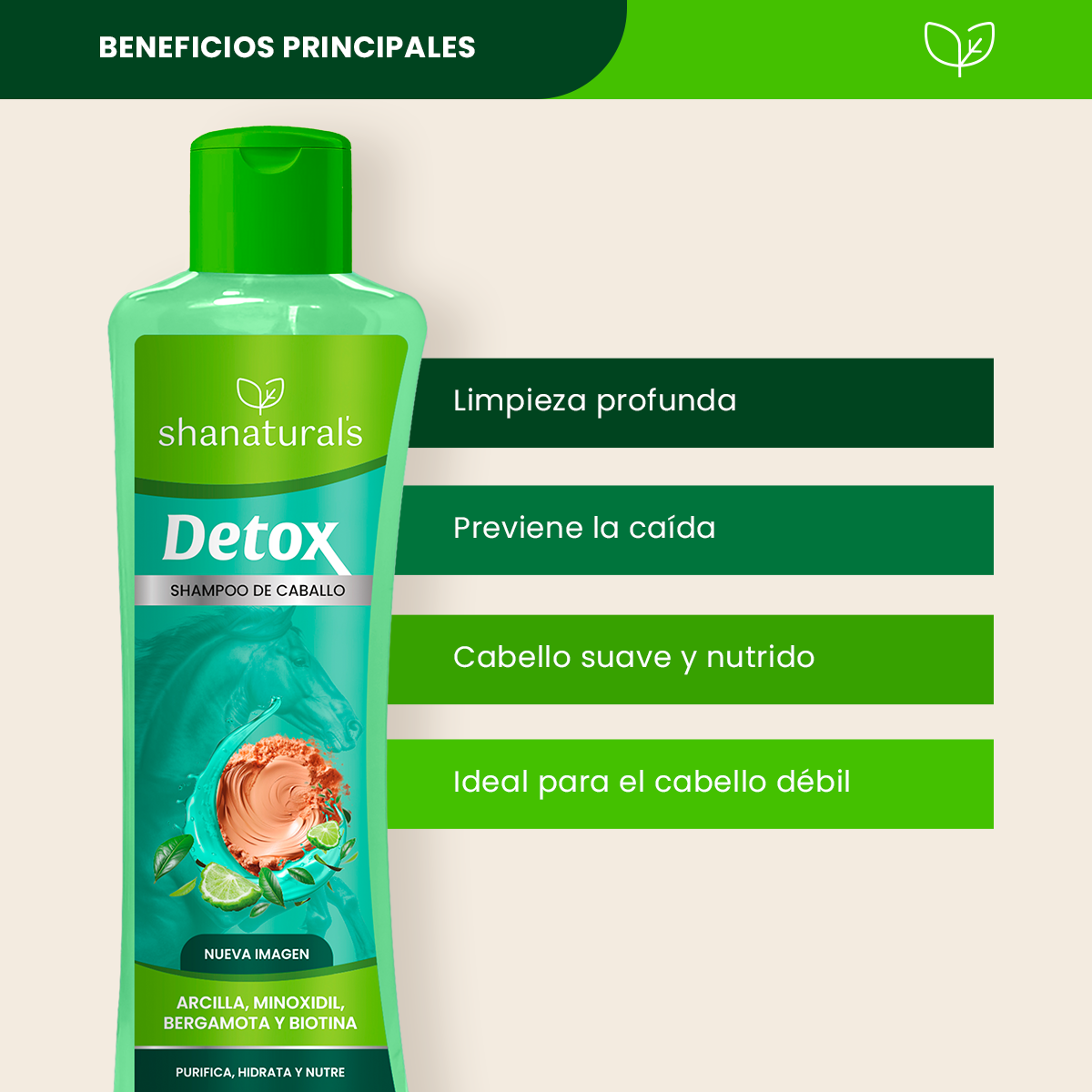 Shampoo Caballo Arcilla Detox - Shanatural's