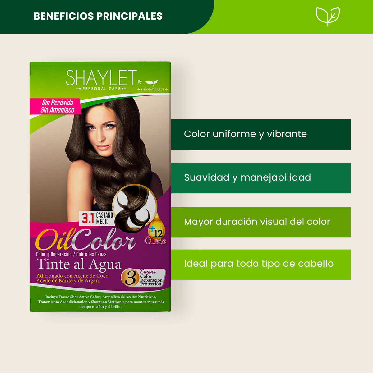 Tinte Color 3.1 Castaño Medio - Shaylet