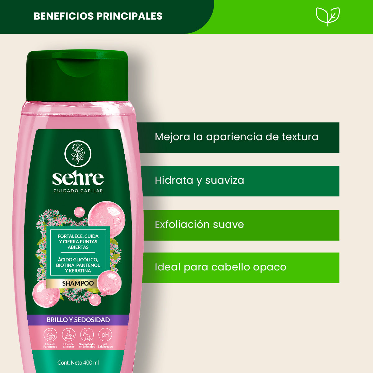 Shampoo Brillo y Sedosidad - Sehre