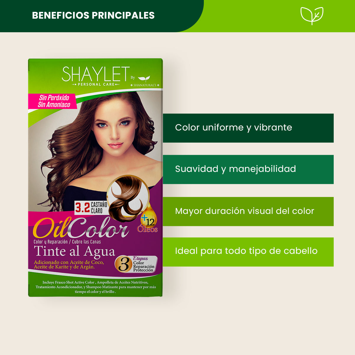 Tinte Color 3.2 Castaño Claro - Shaylet