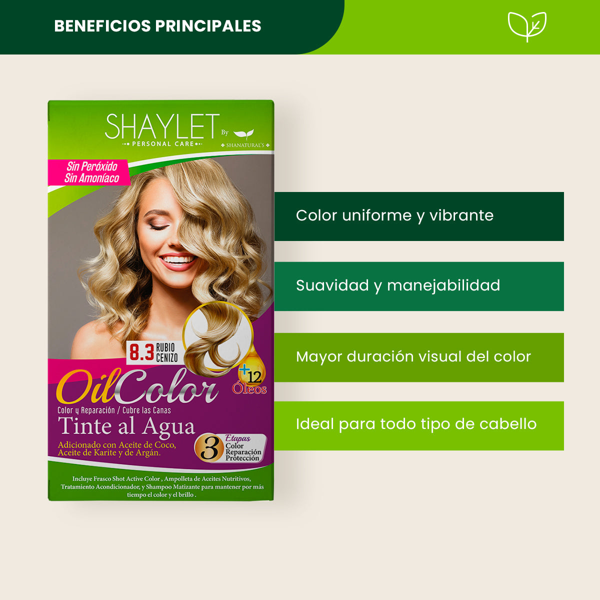 Tinte Color 8.3 Rubio Cenizo - Shaylet