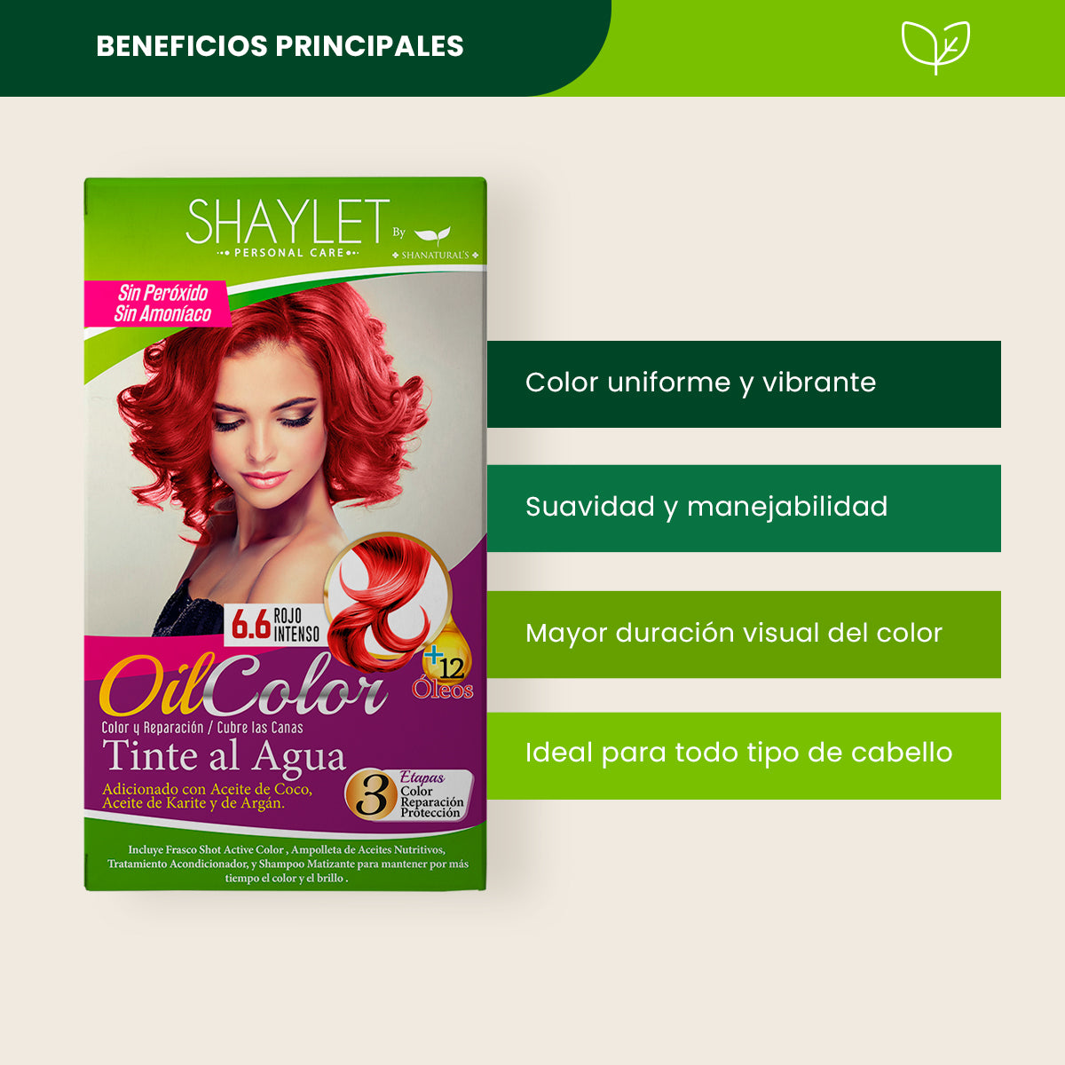 Tinte Color 6.6 Rojo Intenso - Shaylet