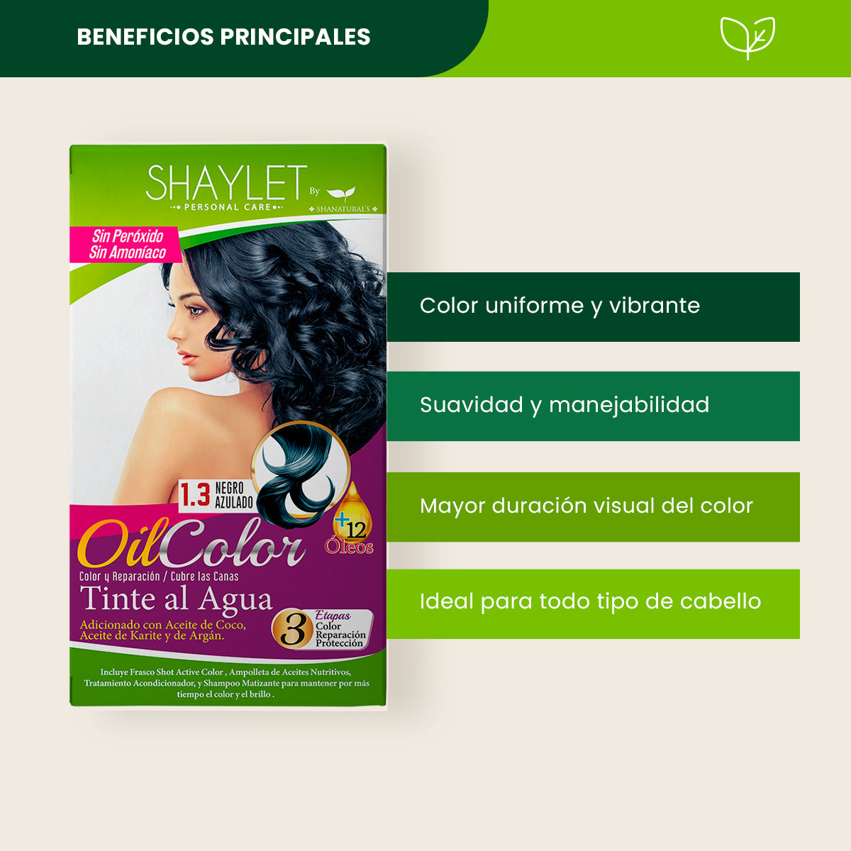 Tinte Color 1.3 Negro Azulado - Shaylet