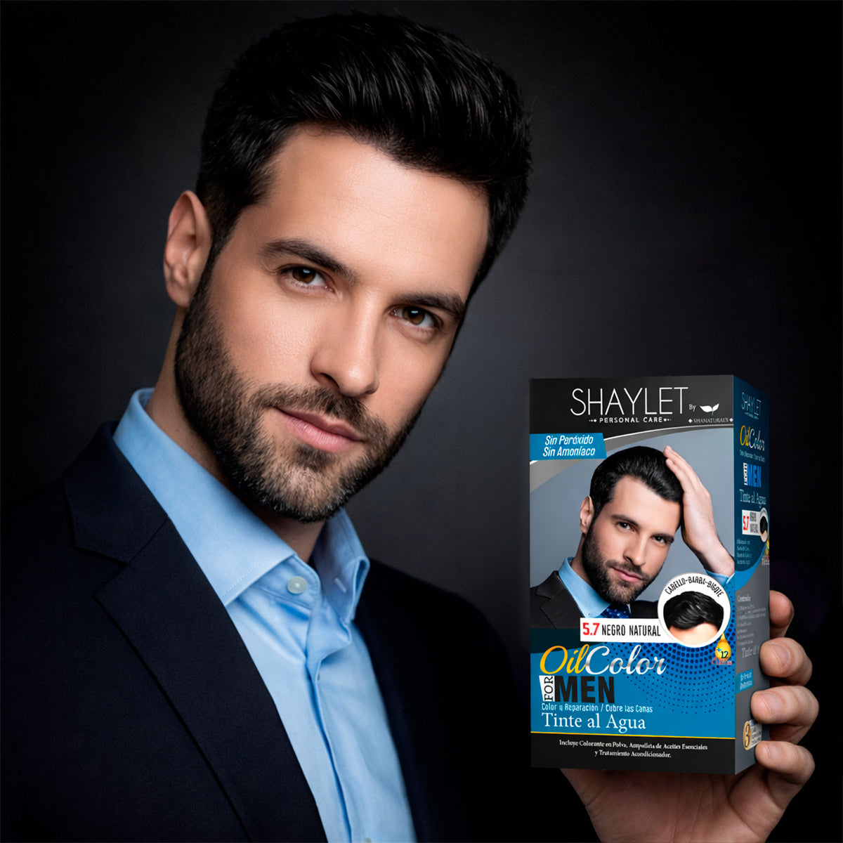 Tinte Color Negro Natural Caballero - Shaylet