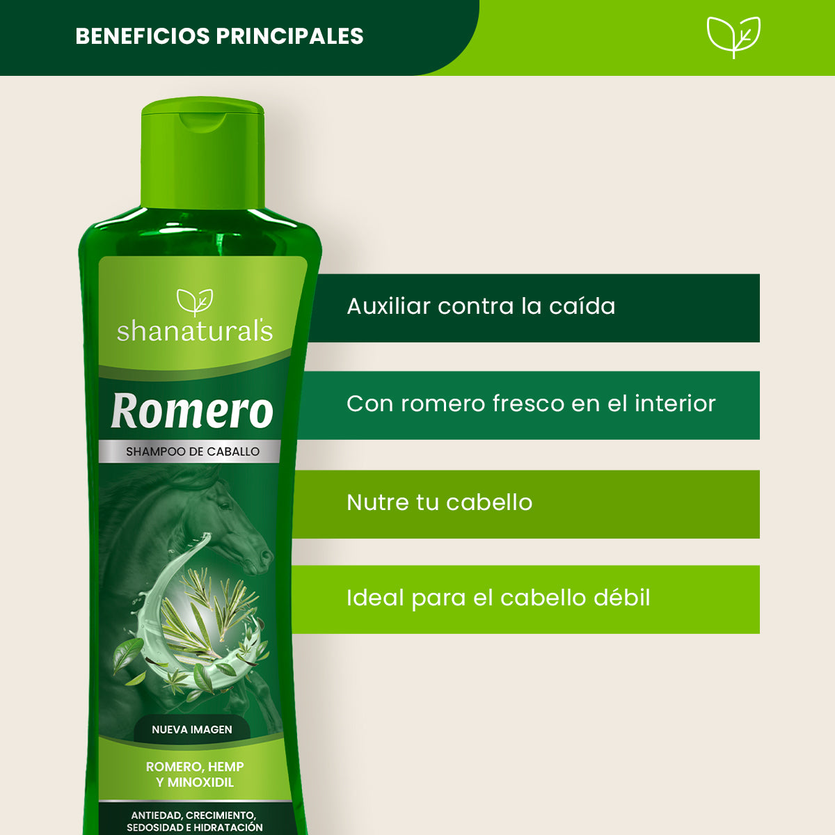 Shampoo Caballo Romero Herbs - Shanatural's
