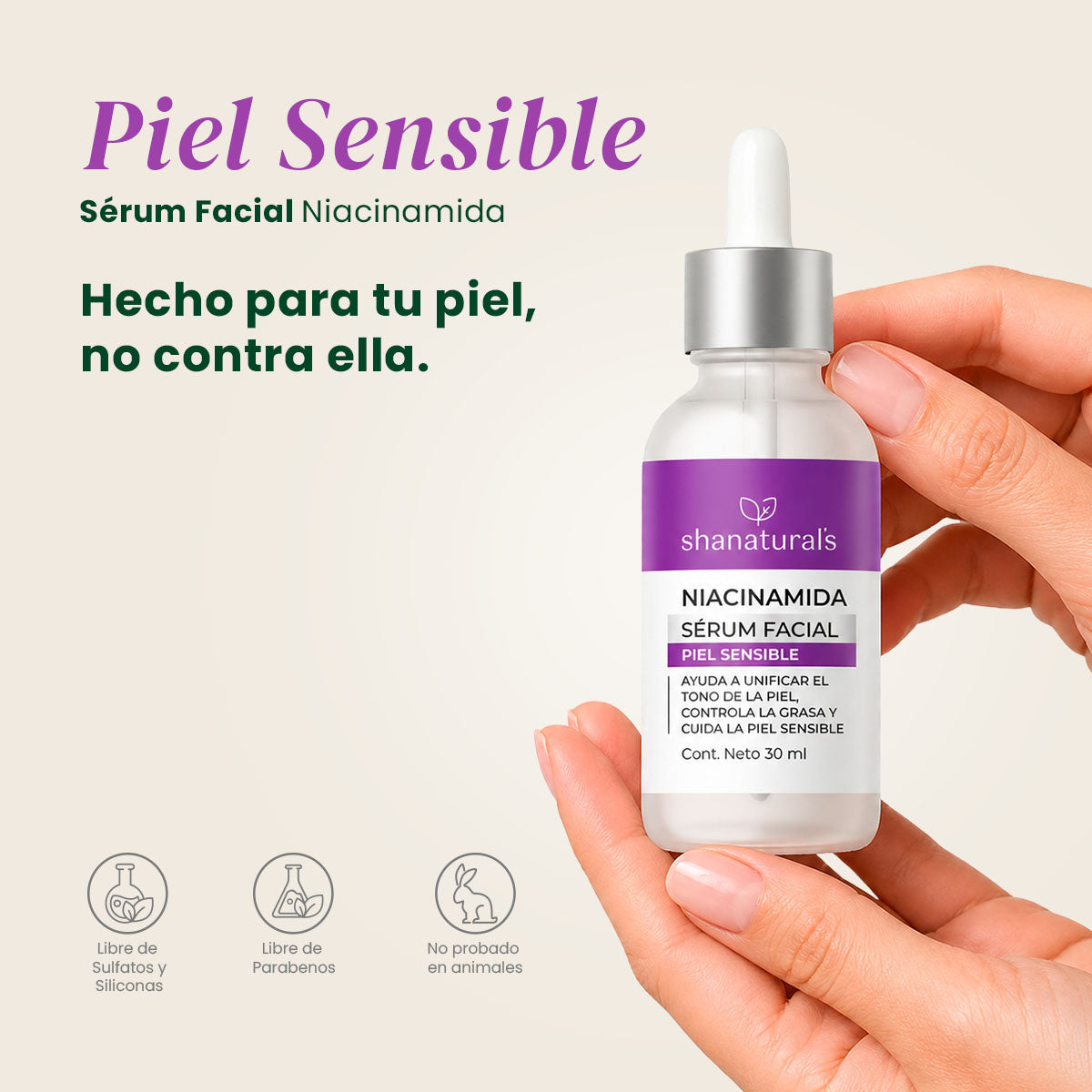 Sérum Facial Piel Sensible - Shanatural's
