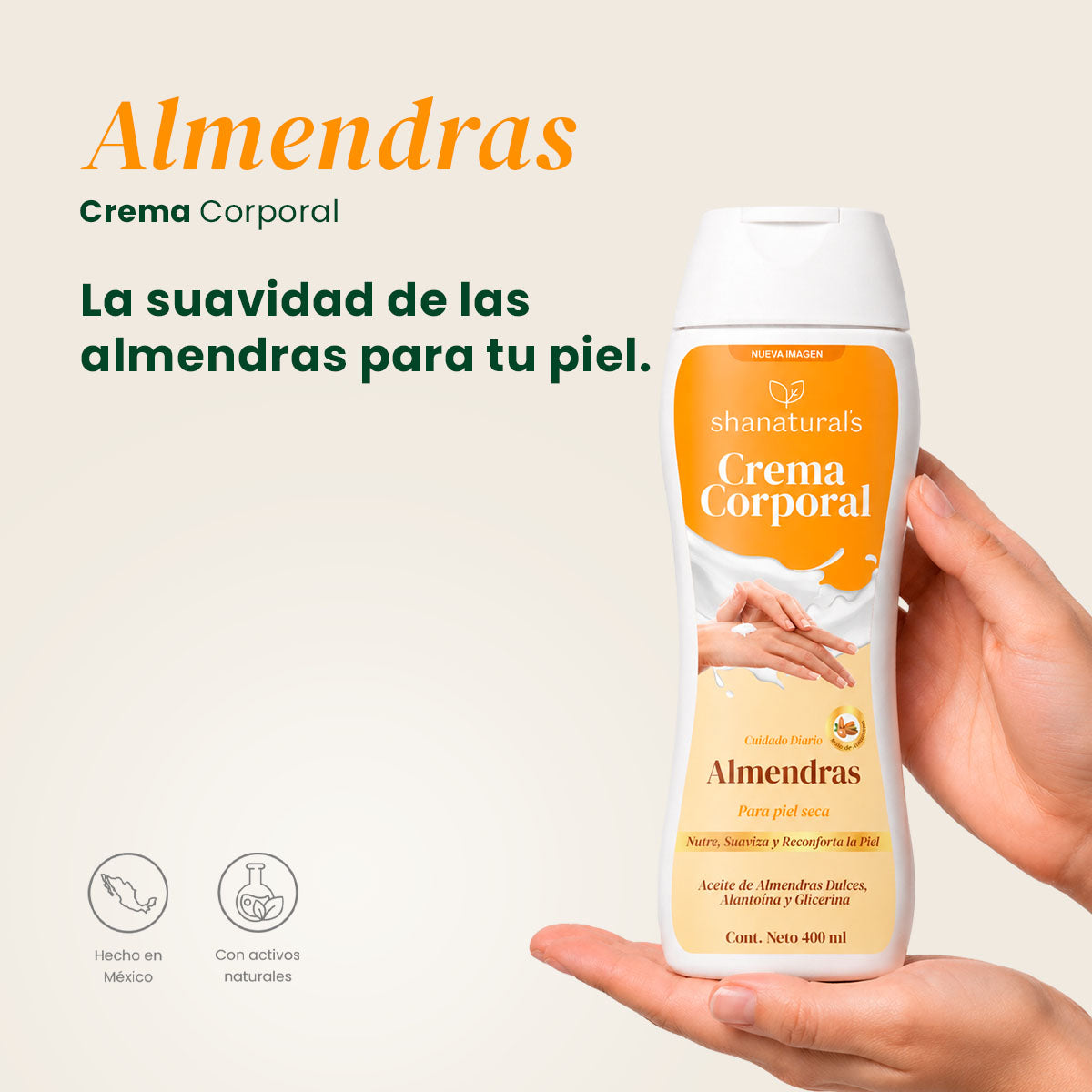 Crema Corporal Almendras- Shanatural's