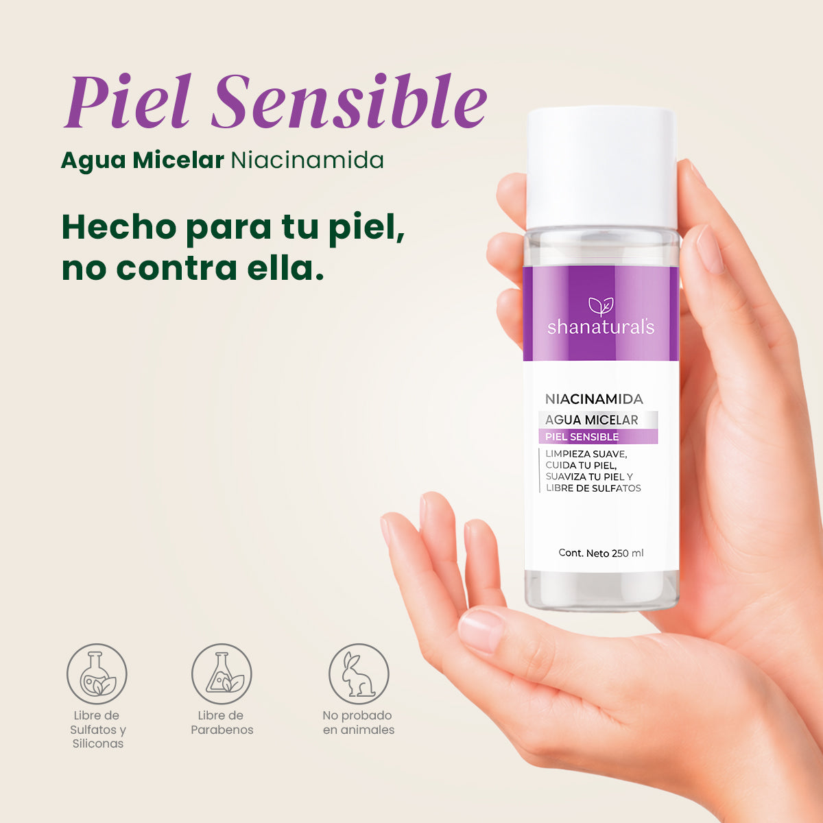 Agua Micelar Piel Sensible - Shanatural's