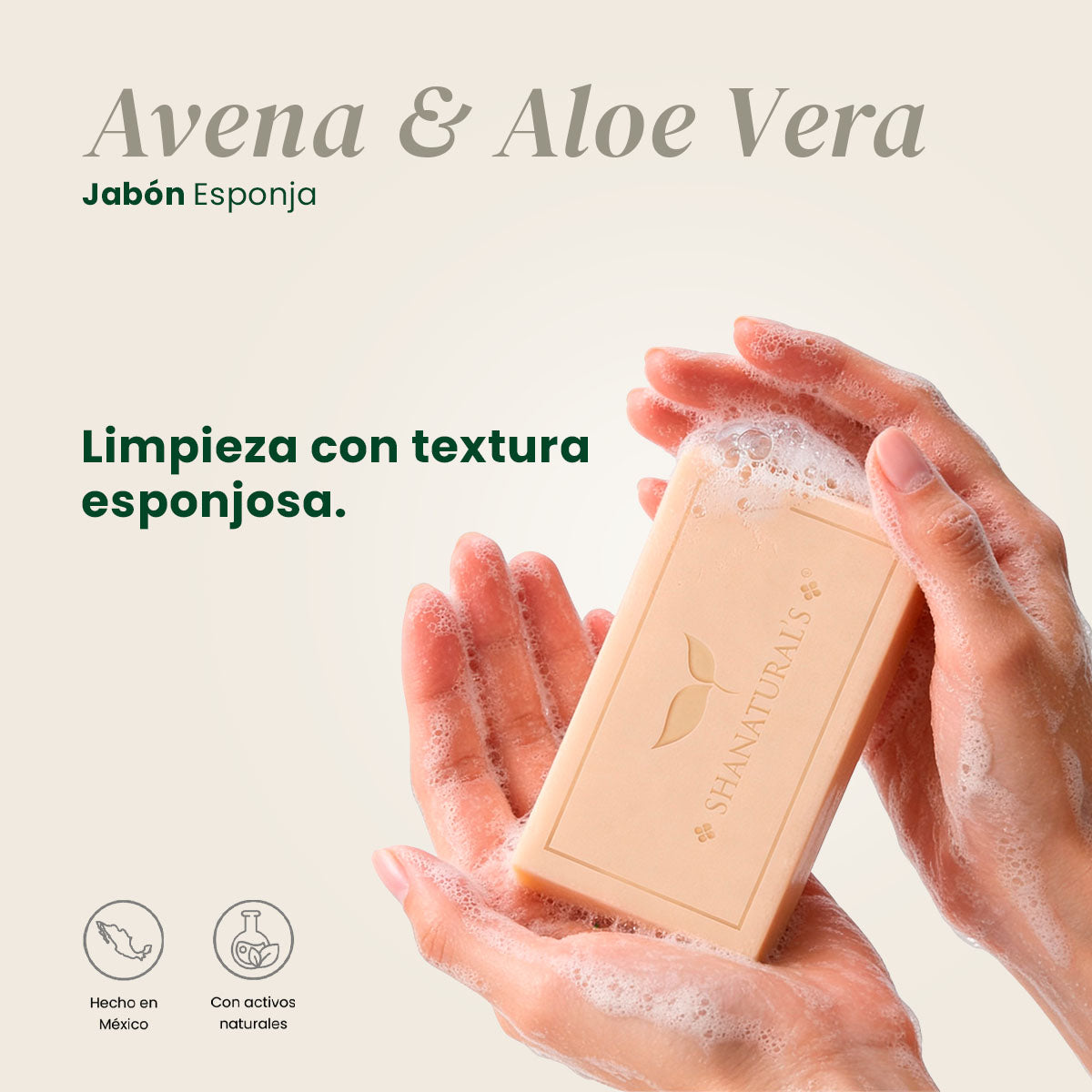 Jabón Esponja Avena y Aloe Vera - Shanatural's