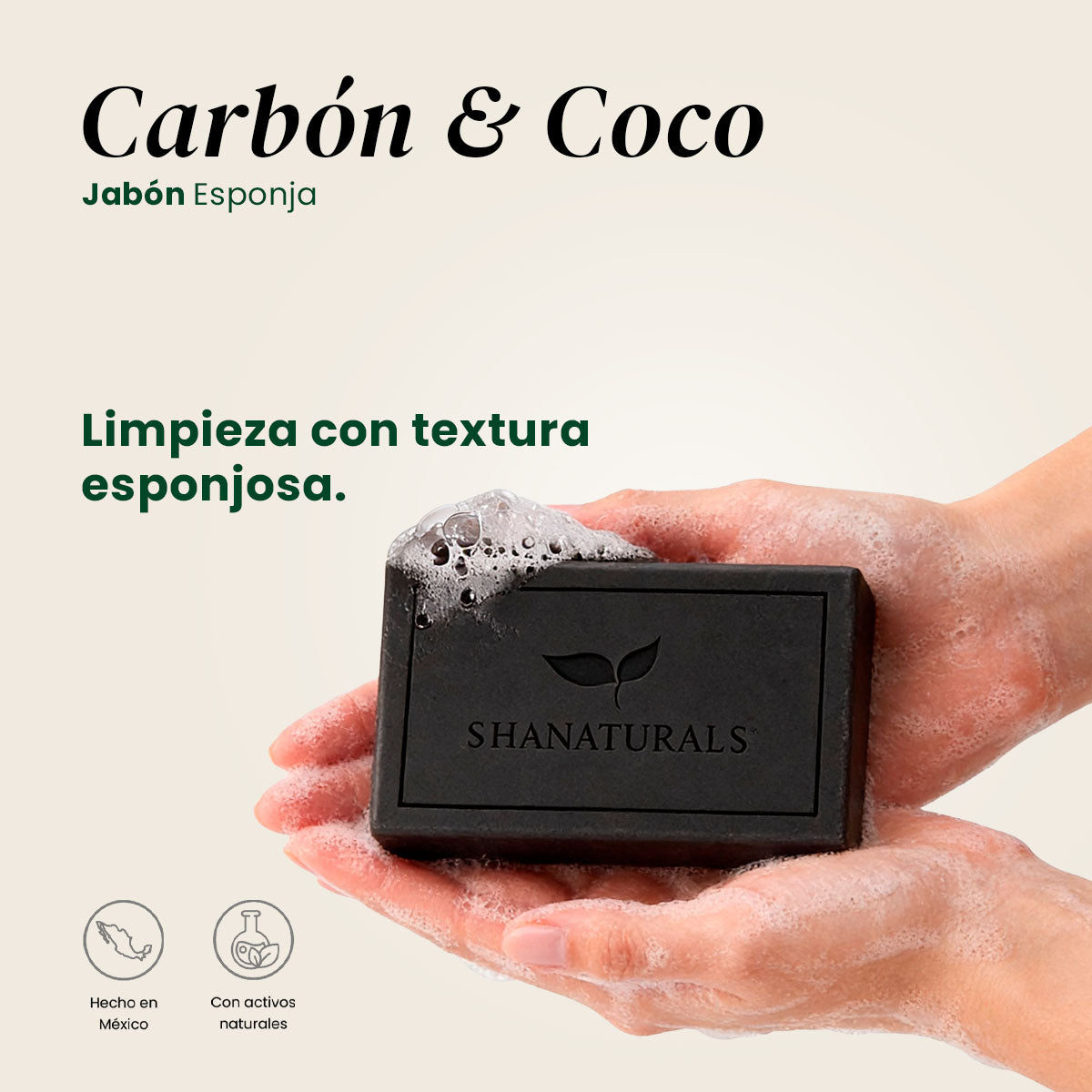 Jabón Esponja Carbón - Shanatural's