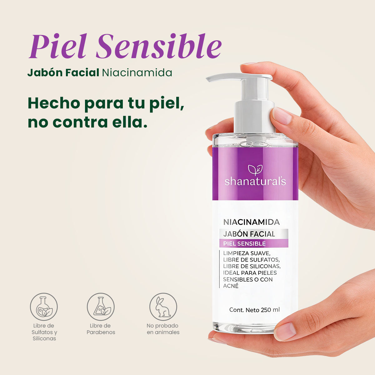 Jabón Facial Piel Sensible - Shanatural's