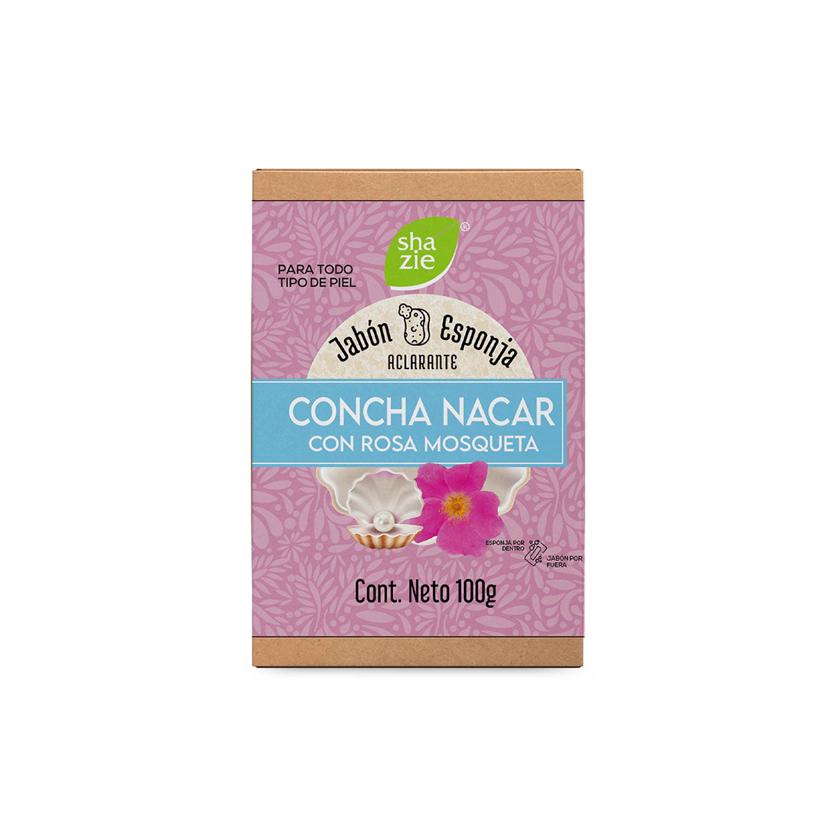 Jabón Esponja Concha Nácar y Rosas - Shanatural's