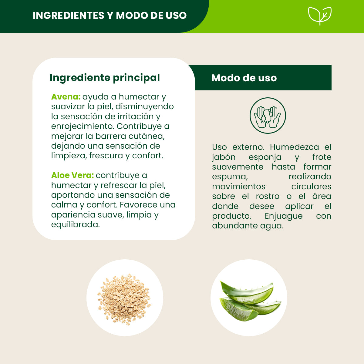 Jabón Esponja Avena y Aloe Vera - Shanatural's