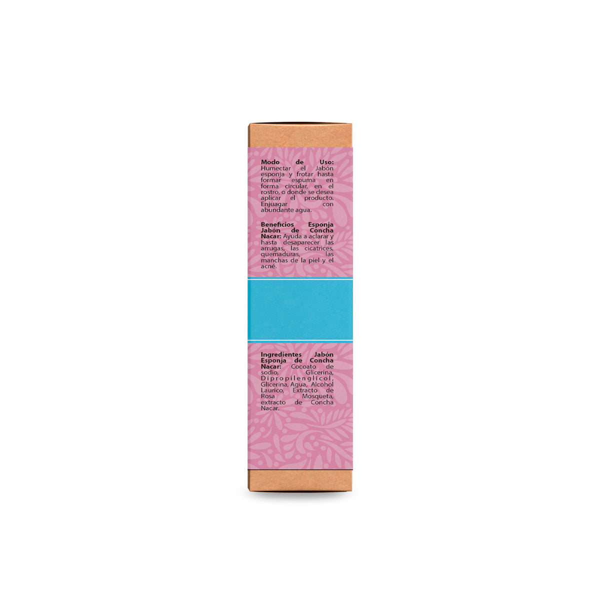Jabón Artesanal con Esponja Concha Nácar y Rosa Mosqueta 100g
